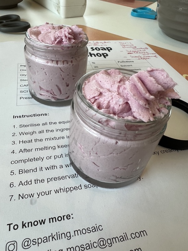 Whipped soap extra details