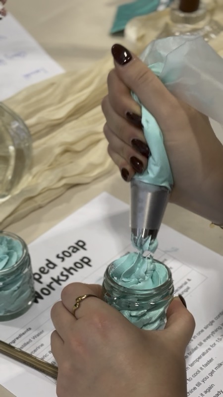 Whipped soap swirls